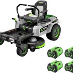 EGO Power+ Electric Riding Lawn Mower, 42″ Deck with Zero Turn Radius, Includes (4) 56V 10.0Ah Batteries and Charger – ZT4204L