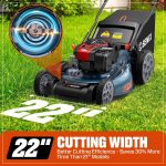 SENIX Self-Propelled Gas Lawn Mower, 22in Cutting Blade / 23in Cutting Deck, 150 cc 4-Cycle Made in Briggs & Stratton Engine , 3-In-1, 6-Position Adjustment, 11in Rear Wheels, LSSG-H3 - Image 4