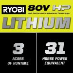 RYOBI 80V HP Brushless 42 in. Battery Electric Cordless Zero Turn Riding Mower Batteries and Charger 80V Batteries 40V - Image 15